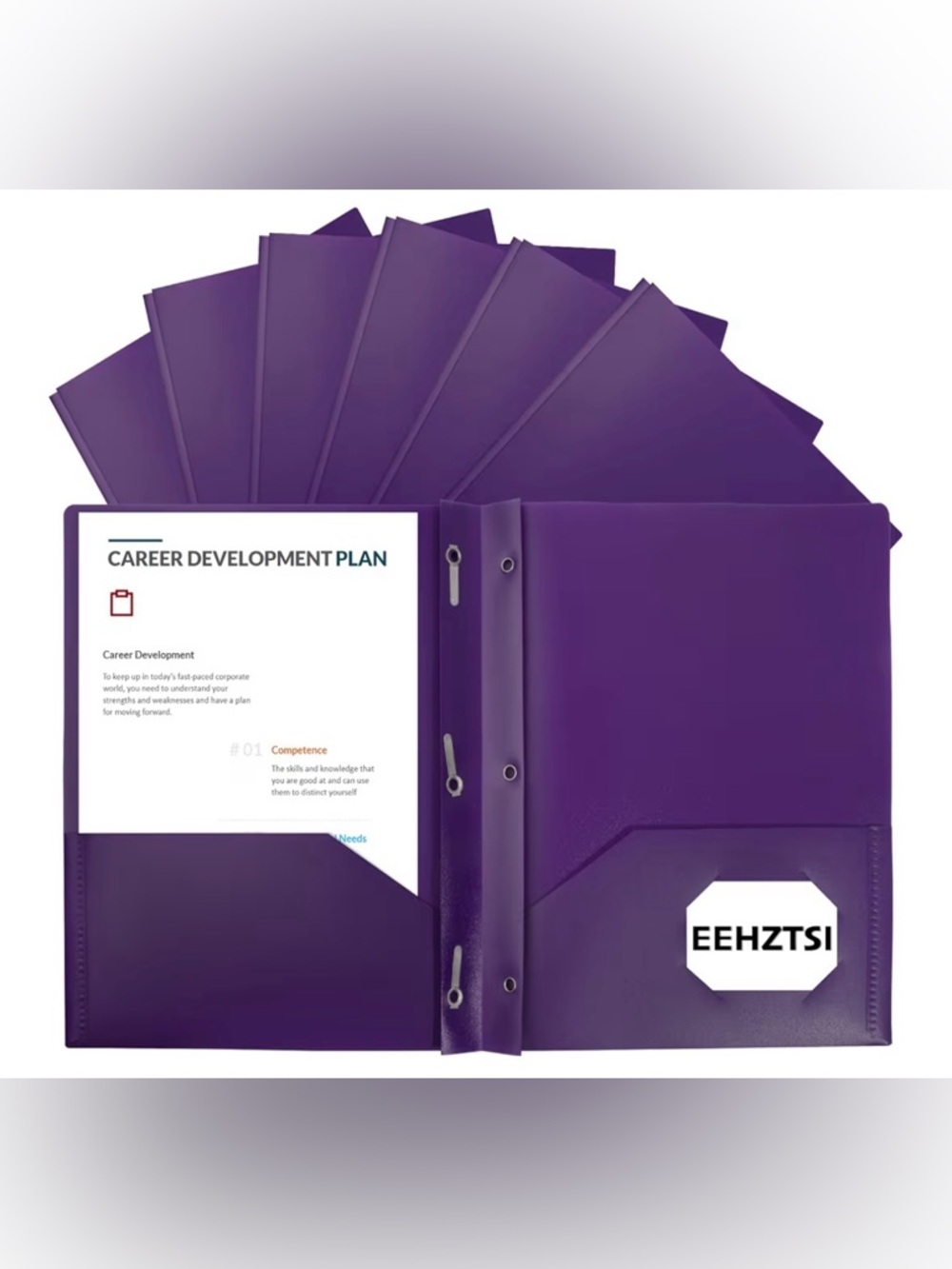 Purple 3-Ring Folder with Pockets